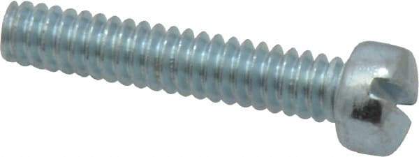 Value Collection - #10-24 UNC, 1" Length Under Head Slotted Drive Machine Screw - Fillister Head, Grade 2 Steel, Zinc-Plated Finish, Without Washer - Apex Tool & Supply