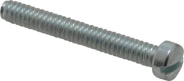 Value Collection - #10-24 UNC, 1-1/2" Length Under Head Slotted Drive Machine Screw - Fillister Head, Grade J82 Steel, Zinc-Plated Finish, Without Washer - Apex Tool & Supply