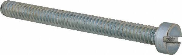 Value Collection - #10-24 UNC, 2" Length Under Head Slotted Drive Machine Screw - Fillister Head, Grade 2 Steel, Zinc-Plated Finish, Without Washer - Apex Tool & Supply