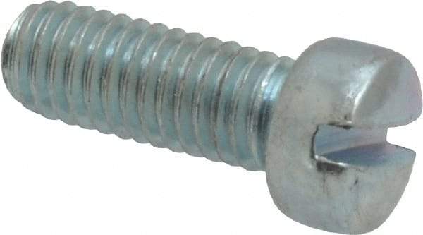 Value Collection - #10-32 UNF, 1/2" Length Under Head Slotted Drive Machine Screw - Fillister Head, Grade 2 Steel, Zinc-Plated Finish, Without Washer - Apex Tool & Supply