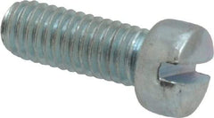 Value Collection - #10-32 UNF, 1/2" Length Under Head Slotted Drive Machine Screw - Fillister Head, Grade 2 Steel, Zinc-Plated Finish, Without Washer - Apex Tool & Supply