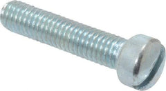 Value Collection - #10-32 UNF, 7/8" Length Under Head Slotted Drive Machine Screw - Fillister Head, Grade 2 Steel, Zinc-Plated Finish, Without Washer - Apex Tool & Supply