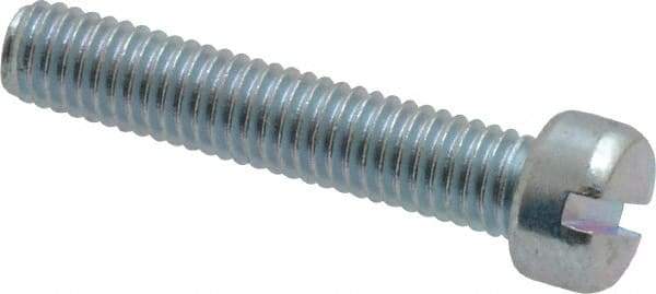 Value Collection - #10-32 UNF, 1" Length Under Head Slotted Drive Machine Screw - Fillister Head, Grade 2 Steel, Zinc-Plated Finish, Without Washer - Apex Tool & Supply