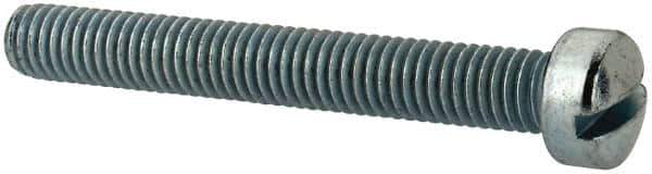 Value Collection - #10-32 UNF, 1-1/2" Length Under Head Slotted Drive Machine Screw - Fillister Head, Grade J82 Steel, Zinc-Plated Finish, Without Washer - Apex Tool & Supply