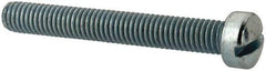 Value Collection - #10-32 UNF, 1-1/2" Length Under Head Slotted Drive Machine Screw - Fillister Head, Grade J82 Steel, Zinc-Plated Finish, Without Washer - Apex Tool & Supply