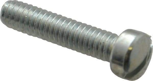 Value Collection - #12-24 UNC, 1" Length Under Head Slotted Drive Machine Screw - Fillister Head, Grade J82 Steel, Zinc-Plated Finish, Without Washer - Apex Tool & Supply