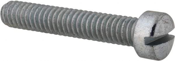 Value Collection - #12-24 UNC, 1-1/4" Length Under Head Slotted Drive Machine Screw - Fillister Head, Grade 2 Steel, Zinc-Plated Finish, Without Washer - Apex Tool & Supply