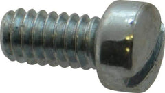 Value Collection - 1/4-20 UNC, 1/2" Length Under Head Slotted Drive Machine Screw - Fillister Head, Grade 2 Steel, Zinc-Plated Finish, Without Washer - Apex Tool & Supply