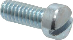 Value Collection - 1/4-20 UNC, 5/8" Length Under Head Slotted Drive Machine Screw - Fillister Head, Grade 2 Steel, Zinc-Plated Finish, Without Washer - Apex Tool & Supply