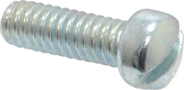 Value Collection - 1/4-20 UNC, 3/4" Length Under Head Slotted Drive Machine Screw - Fillister Head, Grade 2 Steel, Zinc-Plated Finish, Without Washer - Apex Tool & Supply