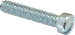 Value Collection - 1/4-20 UNC, 1-1/4" Length Under Head Slotted Drive Machine Screw - Fillister Head, Grade 2 Steel, Zinc-Plated Finish, Without Washer - Apex Tool & Supply