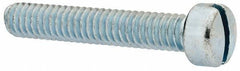 Value Collection - 1/4-20 UNC, 1-1/2" Length Under Head Slotted Drive Machine Screw - Fillister Head, Grade J82 Steel, Zinc-Plated Finish, Without Washer - Apex Tool & Supply