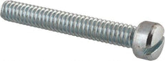 Value Collection - 1/4-20 UNC, 1-3/4" Length Under Head Slotted Drive Machine Screw - Fillister Head, Grade 2 Steel, Zinc-Plated Finish, Without Washer - Apex Tool & Supply