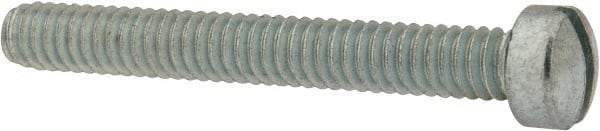 Value Collection - 1/4-20 UNC, 2" Length Under Head Slotted Drive Machine Screw - Fillister Head, Grade J82 Steel, Zinc-Plated Finish, Without Washer - Apex Tool & Supply