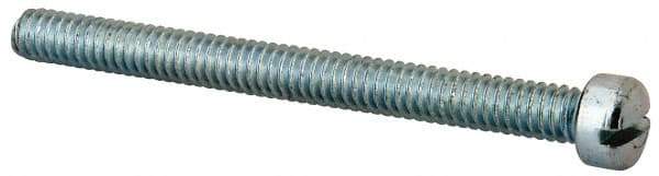Value Collection - 1/4-20 UNC, 2-3/4" Length Under Head Slotted Drive Machine Screw - Fillister Head, Grade J82 Steel, Zinc-Plated Finish, Without Washer - Apex Tool & Supply