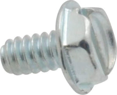 Value Collection - #6-32 UNC, 1/4" OAL Slotted Drive Machine Screw - Hex Washer Head, Grade J82 Steel, Zinc-Plated Finish, Without Washer - Apex Tool & Supply