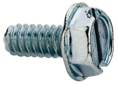 Value Collection - #6-32 UNC, 5/16" OAL Slotted Drive Machine Screw - Hex Washer Head, Grade J82 Steel, Zinc-Plated Finish, Without Washer - Apex Tool & Supply
