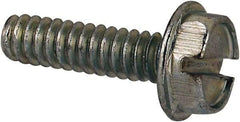 Value Collection - #6-32 UNC, 1/2" OAL Slotted Drive Machine Screw - Hex Washer Head, Grade J82 Steel, Zinc-Plated Finish, Without Washer - Apex Tool & Supply