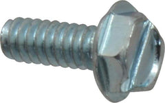 Value Collection - #10-24 UNC, 1/2" OAL Slotted Drive Machine Screw - Hex Washer Head, Grade J82 Steel, Zinc-Plated Finish, Without Washer - Apex Tool & Supply