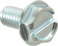 Value Collection - #10-32 UNF, 3/8" OAL Slotted Drive Machine Screw - Hex Washer Head, Grade J82 Steel, Zinc-Plated Finish, Without Washer - Apex Tool & Supply