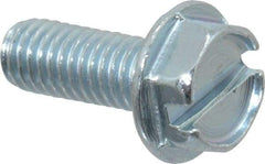 Value Collection - #10-32 UNF, 1/2" OAL Slotted Drive Machine Screw - Hex Washer Head, Grade J82 Steel, Zinc-Plated Finish, Without Washer - Apex Tool & Supply