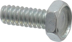 Value Collection - #6-32 UNC, 3/8" Length Under Head Hex Drive Machine Screw - Hex Head, Grade J82 Steel, Zinc-Plated Finish, Without Washer - Apex Tool & Supply