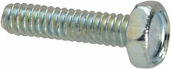 Value Collection - #6-32 UNC, 5/8" Length Under Head Hex Drive Machine Screw - Hex Head, Grade J82 Steel, Zinc-Plated Finish, Without Washer - Apex Tool & Supply
