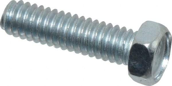 Value Collection - #8-32 UNC, 5/8" Length Under Head Hex Drive Machine Screw - Hex Head, Grade J82 Steel, Zinc-Plated Finish, Without Washer - Apex Tool & Supply