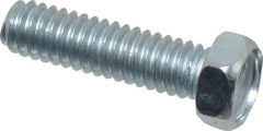 Value Collection - #8-32 UNC, 5/8" Length Under Head Hex Drive Machine Screw - Hex Head, Grade J82 Steel, Zinc-Plated Finish, Without Washer - Apex Tool & Supply