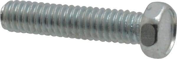 Value Collection - #8-32 UNC, 3/4" Length Under Head Hex Drive Machine Screw - Hex Head, Grade J82 Steel, Zinc-Plated Finish, Without Washer - Apex Tool & Supply