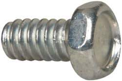 Value Collection - #10-24 UNC, 3/8" Length Under Head Hex Drive Machine Screw - Hex Head, Grade J82 Steel, Zinc-Plated Finish, Without Washer - Apex Tool & Supply