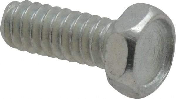 Value Collection - #10-24 UNC, 1/2" Length Under Head Hex Drive Machine Screw - Hex Head, Grade J82 Steel, Zinc-Plated Finish, Without Washer - Apex Tool & Supply