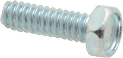 Value Collection - #10-24 UNC, 5/8" Length Under Head Hex Drive Machine Screw - Hex Head, Grade J82 Steel, Zinc-Plated Finish, Without Washer - Apex Tool & Supply