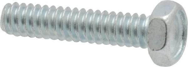 Value Collection - #10-24 UNC, 7/8" Length Under Head Hex Drive Machine Screw - Hex Head, Grade 2 Steel, Zinc-Plated Finish, Without Washer - Apex Tool & Supply
