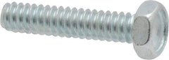 Value Collection - #10-24 UNC, 7/8" Length Under Head Hex Drive Machine Screw - Hex Head, Grade 2 Steel, Zinc-Plated Finish, Without Washer - Apex Tool & Supply