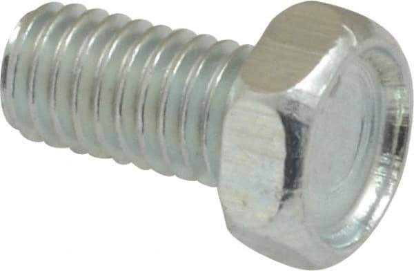 Value Collection - #10-32 UNF, 3/8" Length Under Head Hex Drive Machine Screw - Hex Head, Grade J82 Steel, Zinc-Plated Finish, Without Washer - Apex Tool & Supply