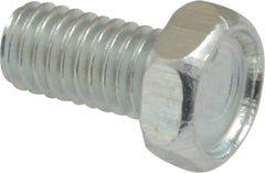 Value Collection - #10-32 UNF, 3/8" Length Under Head Hex Drive Machine Screw - Hex Head, Grade J82 Steel, Zinc-Plated Finish, Without Washer - Apex Tool & Supply