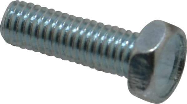 Value Collection - #10-32 UNF, 5/8" Length Under Head Hex Drive Machine Screw - Hex Head, Grade J82 Steel, Zinc-Plated Finish, Without Washer - Apex Tool & Supply