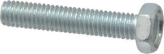 Value Collection - #10-32 UNF, 1" Length Under Head Hex Drive Machine Screw - Hex Head, Grade J82 Steel, Zinc-Plated Finish, Without Washer - Apex Tool & Supply