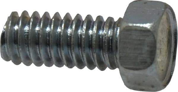 Value Collection - #12-24 UNC, 1/2" Length Under Head Hex Drive Machine Screw - Hex Head, Grade 2 Steel, Zinc-Plated Finish, Without Washer - Apex Tool & Supply