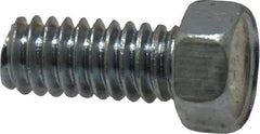 Value Collection - #12-24 UNC, 1/2" Length Under Head Hex Drive Machine Screw - Hex Head, Grade 2 Steel, Zinc-Plated Finish, Without Washer - Apex Tool & Supply