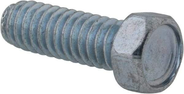 Value Collection - #12-24 UNC, 5/8" Length Under Head Hex Drive Machine Screw - Hex Head, Grade 2 Steel, Zinc-Plated Finish, Without Washer - Apex Tool & Supply