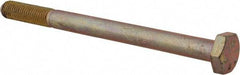 Made in USA - 1/4-28 UNF, 3-1/4" Length Under Head Hex Head Cap Screw - Partially Threaded, Grade 8 Alloy Steel, Zinc Yellow Dichromate Finish, 1/2" Hex - Apex Tool & Supply