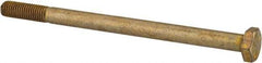 Made in USA - 1/4-28 UNF, 3-3/4" Length Under Head Hex Head Cap Screw - Partially Threaded, Grade 8 Alloy Steel, Zinc Yellow Dichromate Finish, 1/2" Hex - Apex Tool & Supply