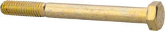 Made in North America - 5/16-18 UNC, 3-1/4" Length Under Head Hex Head Cap Screw - Partially Threaded, Grade 8 Alloy Steel, Zinc Yellow Dichromate Finish, 1/2" Hex - Apex Tool & Supply