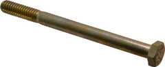 Value Collection - 5/16-18 UNC, 3-3/4" Length Under Head Hex Head Cap Screw - Partially Threaded, Grade 8 Alloy Steel, Zinc Yellow Dichromate Finish, 1/2" Hex - Apex Tool & Supply