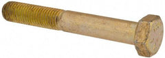 Made in USA - 5/16-24 UNF, 2-1/4" Length Under Head Hex Head Cap Screw - Partially Threaded, Grade 8 Alloy Steel, Zinc Yellow Dichromate Finish, 1/2" Hex - Apex Tool & Supply