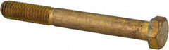 Made in USA - 3/8-16 UNC, 3-1/4" Length Under Head Hex Head Cap Screw - Partially Threaded, Grade 8 Alloy Steel, Zinc Yellow Dichromate Finish, 9/16" Hex - Apex Tool & Supply