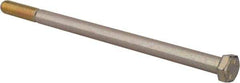 Made in USA - 3/8-16 UNC, 7" Length Under Head Hex Head Cap Screw - Partially Threaded, Grade 8 Alloy Steel, Zinc Yellow Dichromate Finish, 9/16" Hex - Apex Tool & Supply