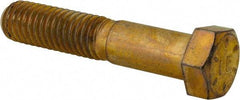 Made in USA - 7/16-14 UNC, 2-1/4" Length Under Head Hex Head Cap Screw - Partially Threaded, Grade 8 Alloy Steel, Zinc Yellow Dichromate Finish, 5/8" Hex - Apex Tool & Supply